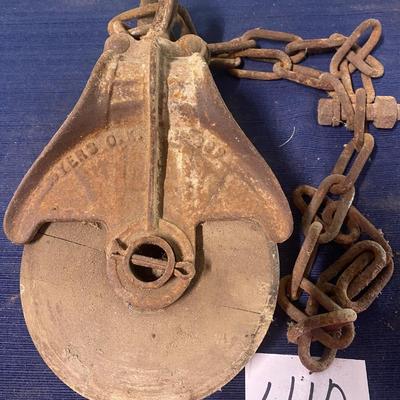 Vintage Myers Iron Wood Pulley