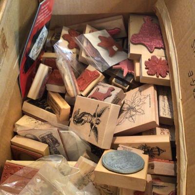 1144 Wooden Stamp Lot & Books