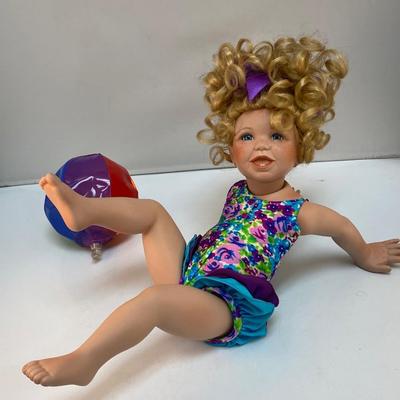 Ashton Drake Galleries First Issue Beach Babies Carly Porcelain Collector Doll