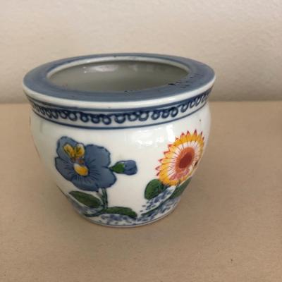 Springtime plant pots, blue candle holder.