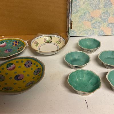 Antique Chinese Dishes And Vintage Nippon Dish.