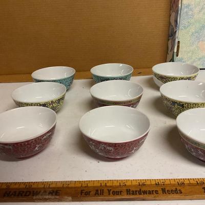 9 Bowls Made In China.
