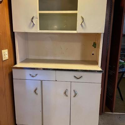 Vintage One Piece Metal Kitchen Cabinet