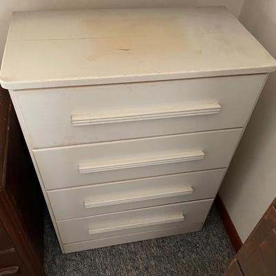 White Wooden 4 drawer chest