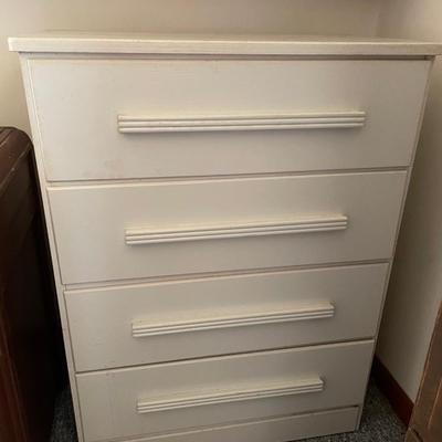White Wooden 4 drawer chest