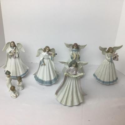 1089 Lladro Angel Lot of 8 Porcelain Figures