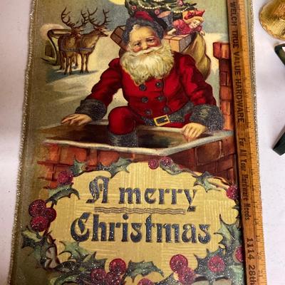 Merry Christmas Tin, Tree Topper And Christmas Tree Candle Holder