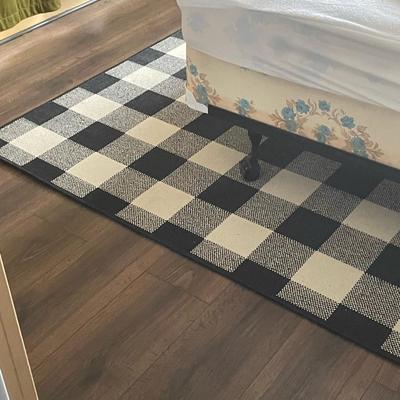 Black and off white Check Rug