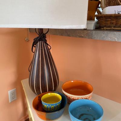 Funky bowls and MCM style lamp