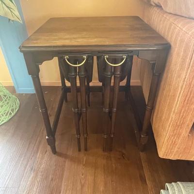 Side table with pull out extra tables
