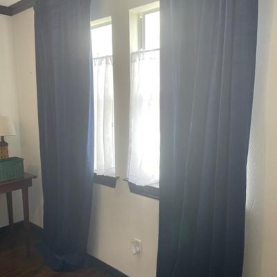 4 panels (2 sets) of navy velvet curtains