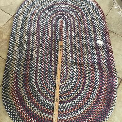 Vintage braided rag rug