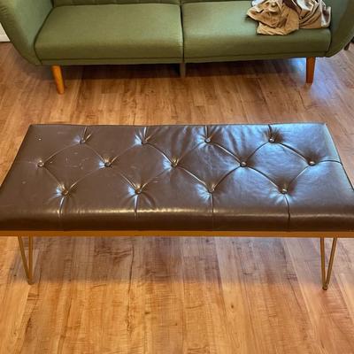 MCM Iron and Leather Bench