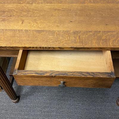 Small Vintage Single Drawer Console Table with Lower Shelf