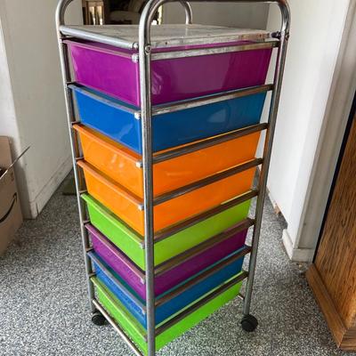 8 Drawer Multicolor Arts & Crafts Construction Paper Art Materials Rolling Storage Cart