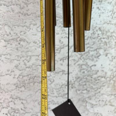 Pair of Gold Tone Metal Brass Hanging Tube Wind Chimes Mother's Day Gift