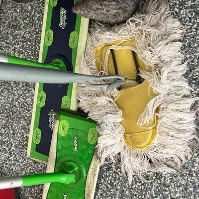Lot of Brooms Sweepers Scrub Brush Cleaning Tools