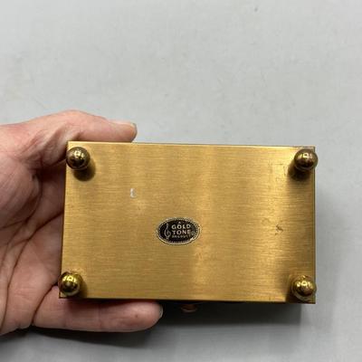Vintage Brushed Brass Metal Trinket Box Gold Tone Product