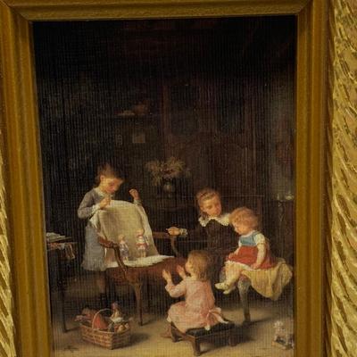 Vintage Styled Victorian Children Framed Art Print