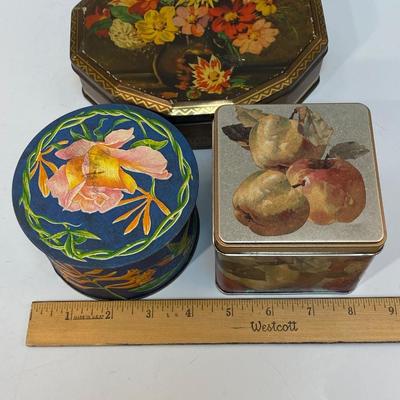 Mixed Lot of Three Small Collector Decorative Tins
