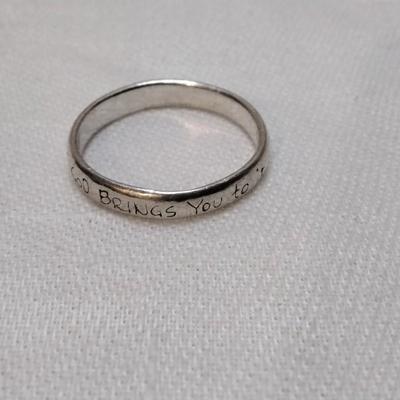 "If God brings you to it. He will bring you through it". 925 Size 9