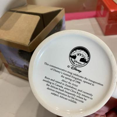 2 DisneyTheme Park Mugs in Boxes Animal Kingdom 25th Anniversary