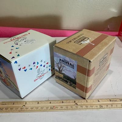 2 DisneyTheme Park Mugs in Boxes Animal Kingdom 25th Anniversary