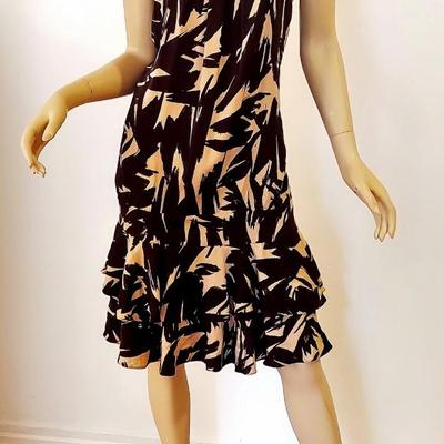 Diane Von Furstenberg Silk Batik print Swing Halter detail Dress- Vtg -12
