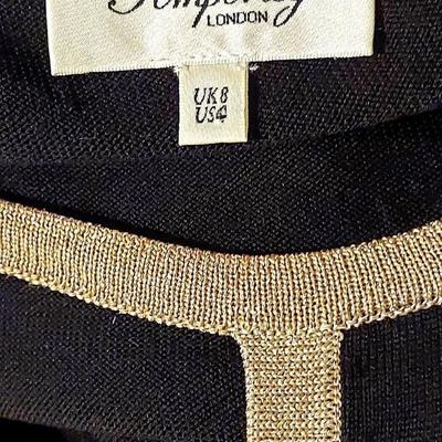 Temperley London Silk Metallic Cold Shoulder  Dress  UK-8
