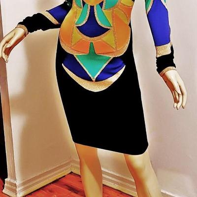 Temperley London Silk Metallic Cold Shoulder  Dress  UK-8