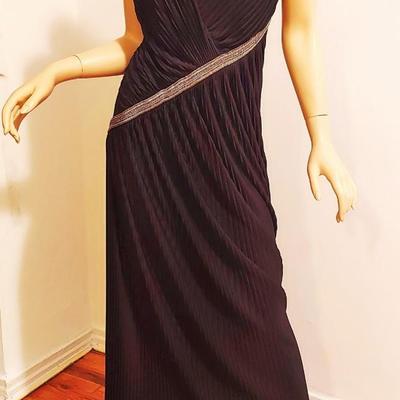 Roberto Cavalli Couture Maxi Dress Fortuny  Pleats  Silver Chaind Details