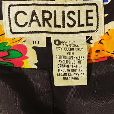 Vtg Carlisle 1960's Silk Floral Jacket /Ribbon British Colonies Hong Kong