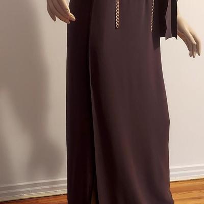 Haute Couture Marc Jacobs Silk Maxi Dress Gold Front Chain Front Tie Harrods London