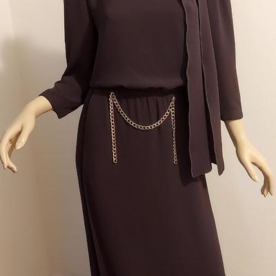 Haute Couture Marc Jacobs Silk Maxi Dress Gold Front Chain Front Tie Harrods London