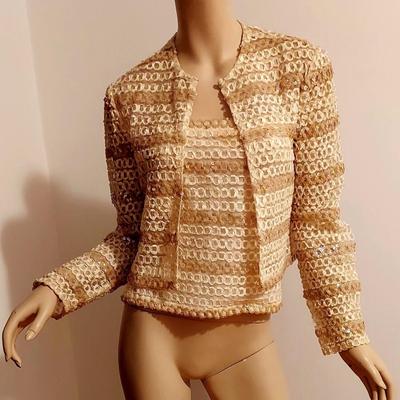 Vtg 1950's 2pc Ribbon Jacket/Top Ensemble Harry Acton for Party Collectibles