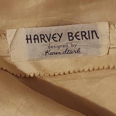 Vtg 1950's Heavy Embellished Trapeze Silk Shantung Golden Dress