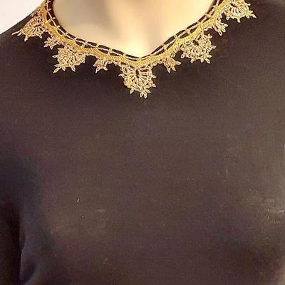 Gold hand Embroidered Austrian Wool Sweater 1960's