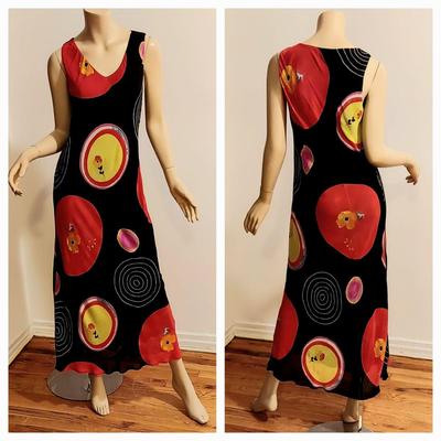 Vtg Tessuto Abstract Maxi dress amazing colors