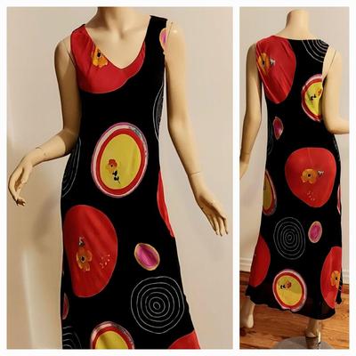 Vtg Tessuto Abstract Maxi dress amazing colors