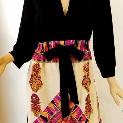 Vtg 1970's Lord & Taylor Pucciesque Rare Maxi Coat Dress