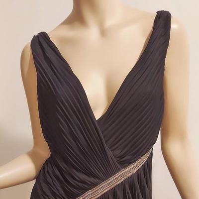 Roberto Cavalli Couture Maxi Dress Fortuny  Pleats  Silver Chaind Details