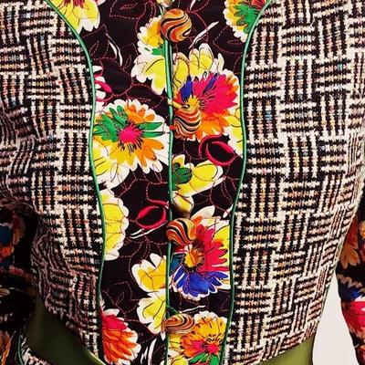 Vtg Carlisle 1960's Silk Floral Jacket /Ribbon British Colonies Hong Kong