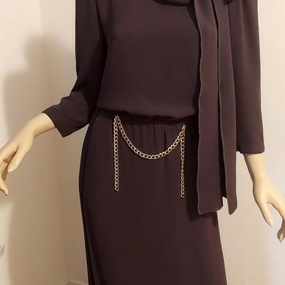 Haute Couture Marc Jacobs Silk Maxi Dress Gold Front Chain Front Tie Harrods London