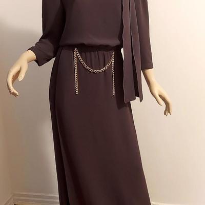 Haute Couture Marc Jacobs Silk Maxi Dress Gold Front Chain Front Tie Harrods London