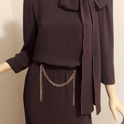 Haute Couture Marc Jacobs Silk Maxi Dress Gold Front Chain Front Tie Harrods London