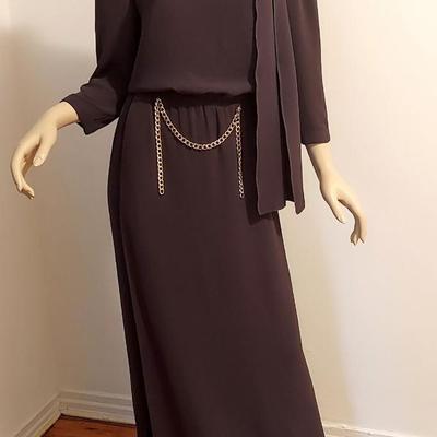 Haute Couture Marc Jacobs Silk Maxi Dress Gold Front Chain Front Tie Harrods London