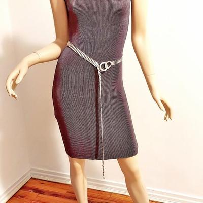 Titanium Cornrows Plise' body con dress  textured Very chic