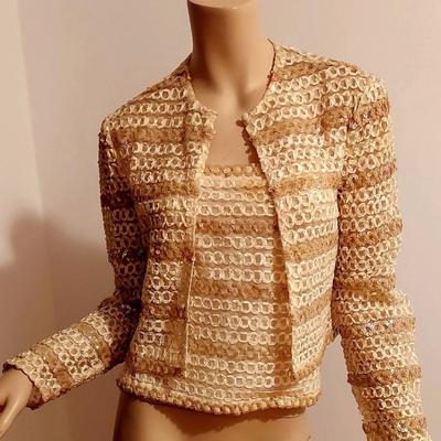 Vtg 1950's 2pc Ribbon Jacket/Top Ensemble Harry Acton for Party Collectibles