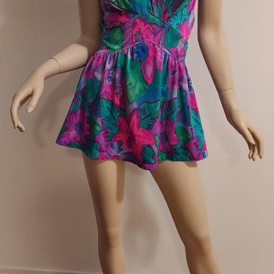 Vtg Maxi Sensual Jersey Dress with Gold Metal Loops at Shoulders