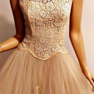 Lorie Deb 1950's  Full Sweep Tulle and Lace  MidiGown